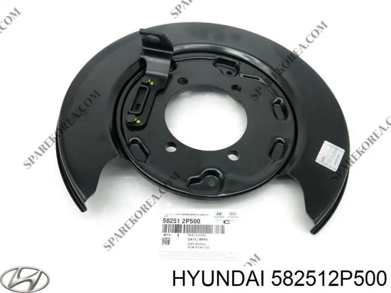 Захист гальмівного диска заднього, лівого Hyundai/Kia 582512P500 ціна, від 157.46 USD