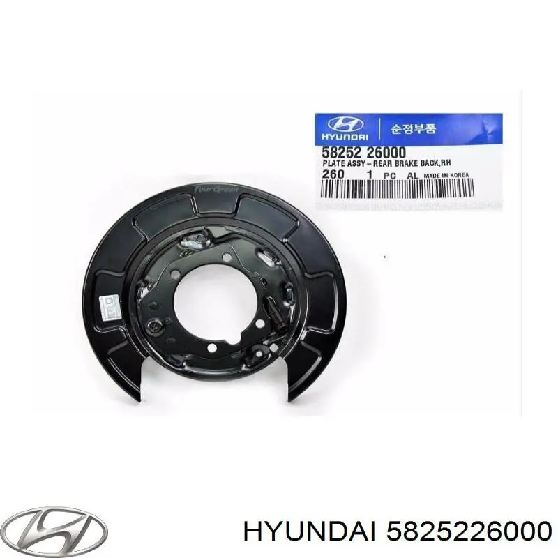 Диск опорний, заднього гальм. барабана, правий Hyundai/Kia 5825226000 ціна, від 33.11 USD