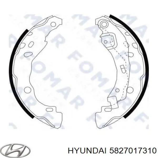 Колодки ручника/стоянкового гальма Hyundai Matrix (FC) (Хендай Матрікс)