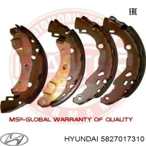 Колодки гальмові задні, барабанні Hyundai/Kia 5827017310 ціна, від 25.75 USD