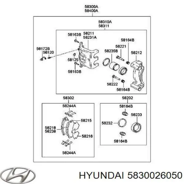 Супорт гальмівний задній лівий Hyundai/Kia 5830026050 ціна, від 20.77 USD