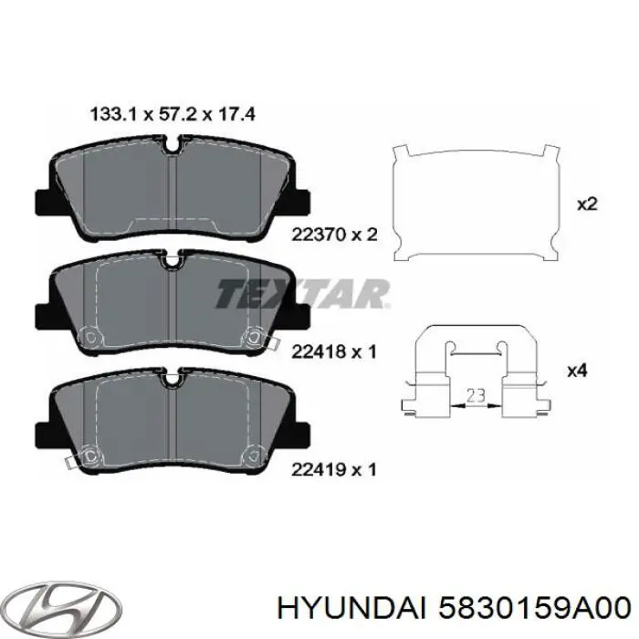 5830159A00 Hyundai/Kia Колодки гальмівні задні, дискові