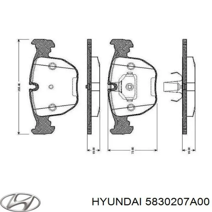 Задні гальмівні колодки 5830207A00 Hyundai/Kia