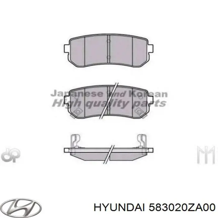 583020ZA00 Hyundai/Kia колодки гальмові задні, дискові