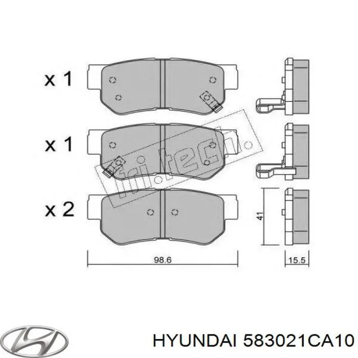 Задні дискові колодки Hyundai/Kia 583021CA10