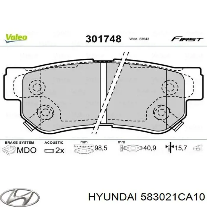 Купити 583021CA10 Hyundai/Kia Задні колодки