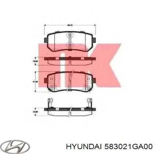 Задні гальмівні колодки Hyundai/Kia 583021GA00 ціна, від 16.02 USD