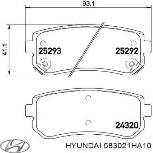 Колодки гальмові задні, дискові 583021HA10 Hyundai/Kia