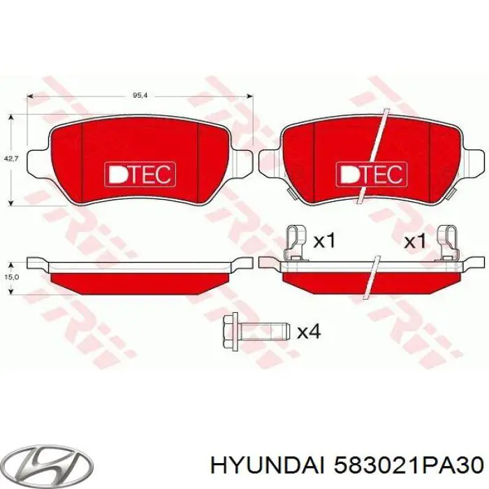 Задні гальмівні колодки Hyundai/Kia 583021PA30 ціна, від 16.59 USD