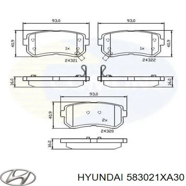 Колодки гальмові задні, дискові 583021XA30 Hyundai/Kia