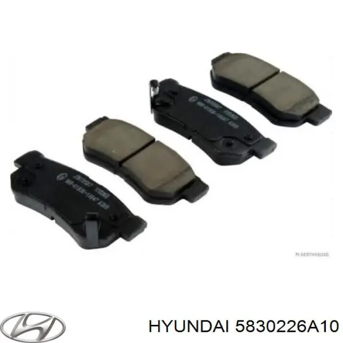 Задні гальмівні колодки 5830226A10 Hyundai/Kia