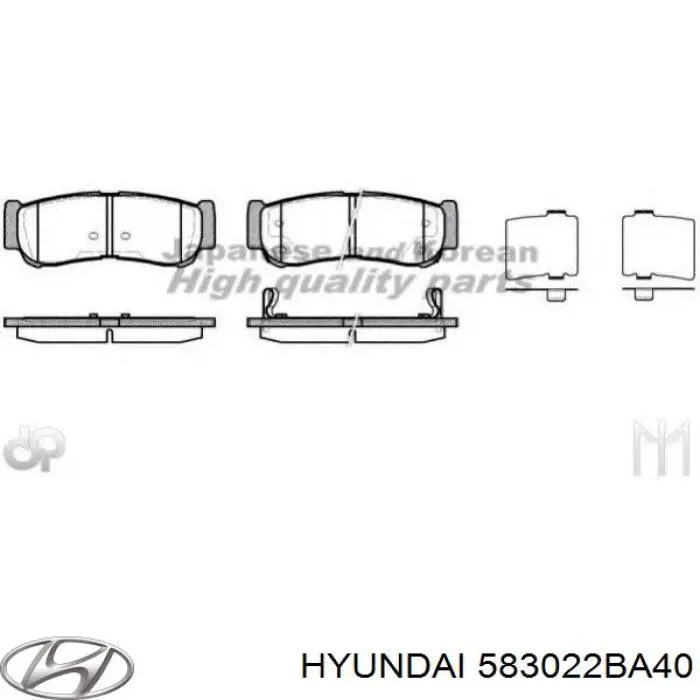 Задні гальмівні колодки Hyundai/Kia 583022BA40 ціна, від 20.66 USD