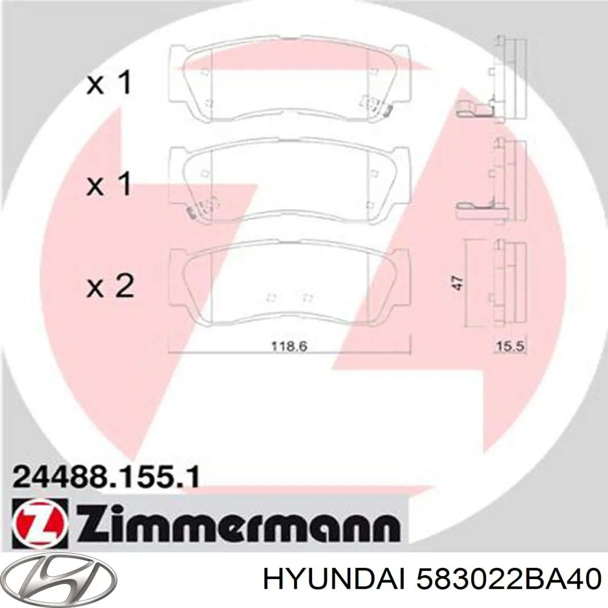 Купити 583022BA40 Hyundai/Kia Задні колодки