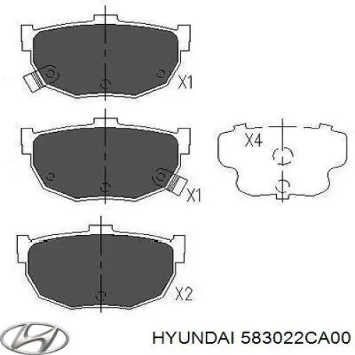 Колодки гальмові задні, дискові 583022CA00 Hyundai/Kia