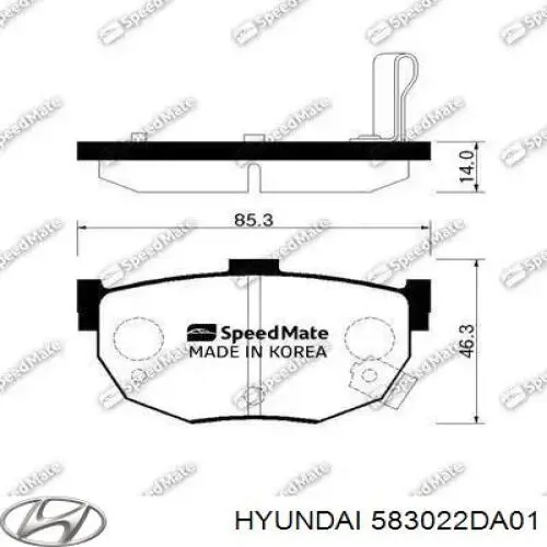 Задні дискові колодки Hyundai/Kia 583022DA01