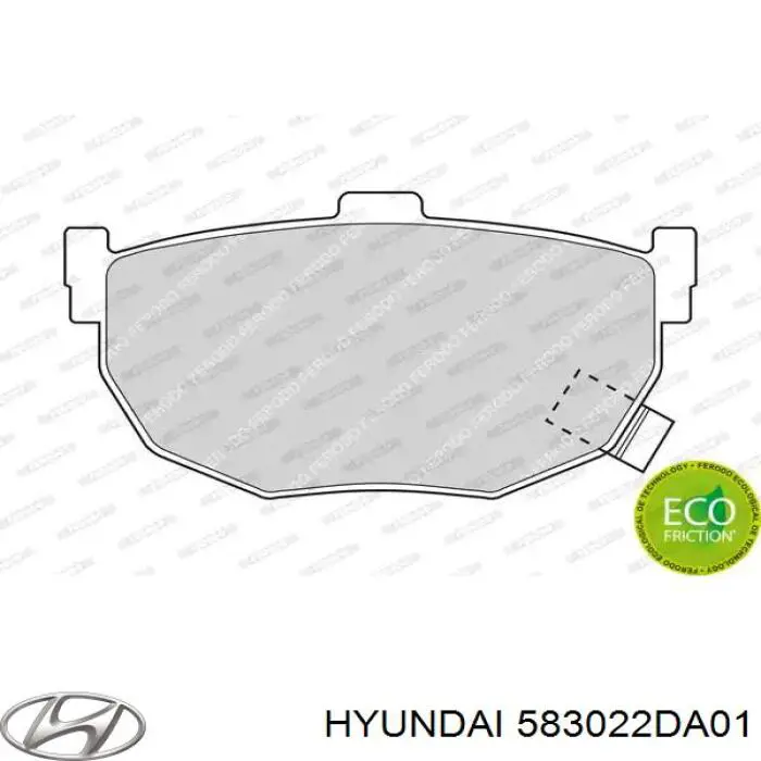 583022DA01 Hyundai/Kia Колодки гальмівні задні, дискові