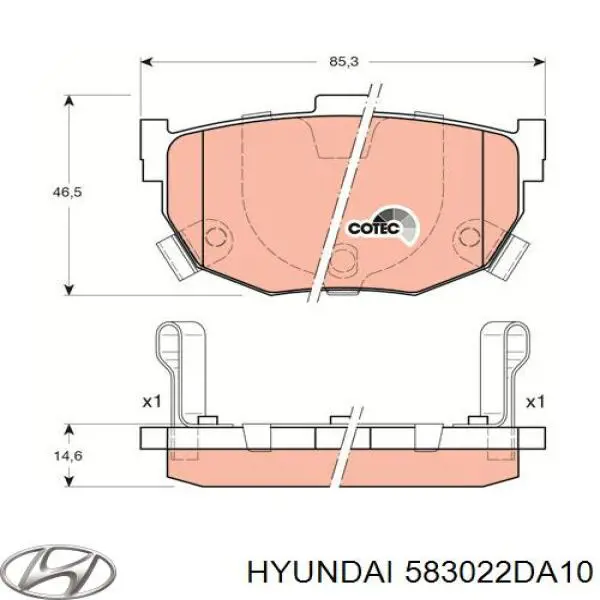 Купити 583022DA10 Hyundai/Kia Задні колодки