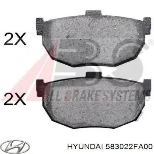 583022FA00 Hyundai/Kia колодки гальмові задні, дискові