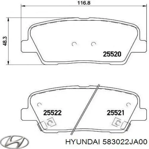 Купити 583022JA00 Hyundai/Kia Задні колодки