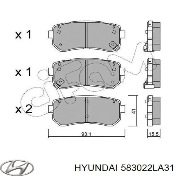 Задні гальмівні колодки Hyundai/Kia 583022LA31 ціна, від 14.64 USD