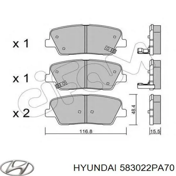 Задні гальмівні колодки Hyundai/Kia 583022PA70 ціна, від 19.06 USD