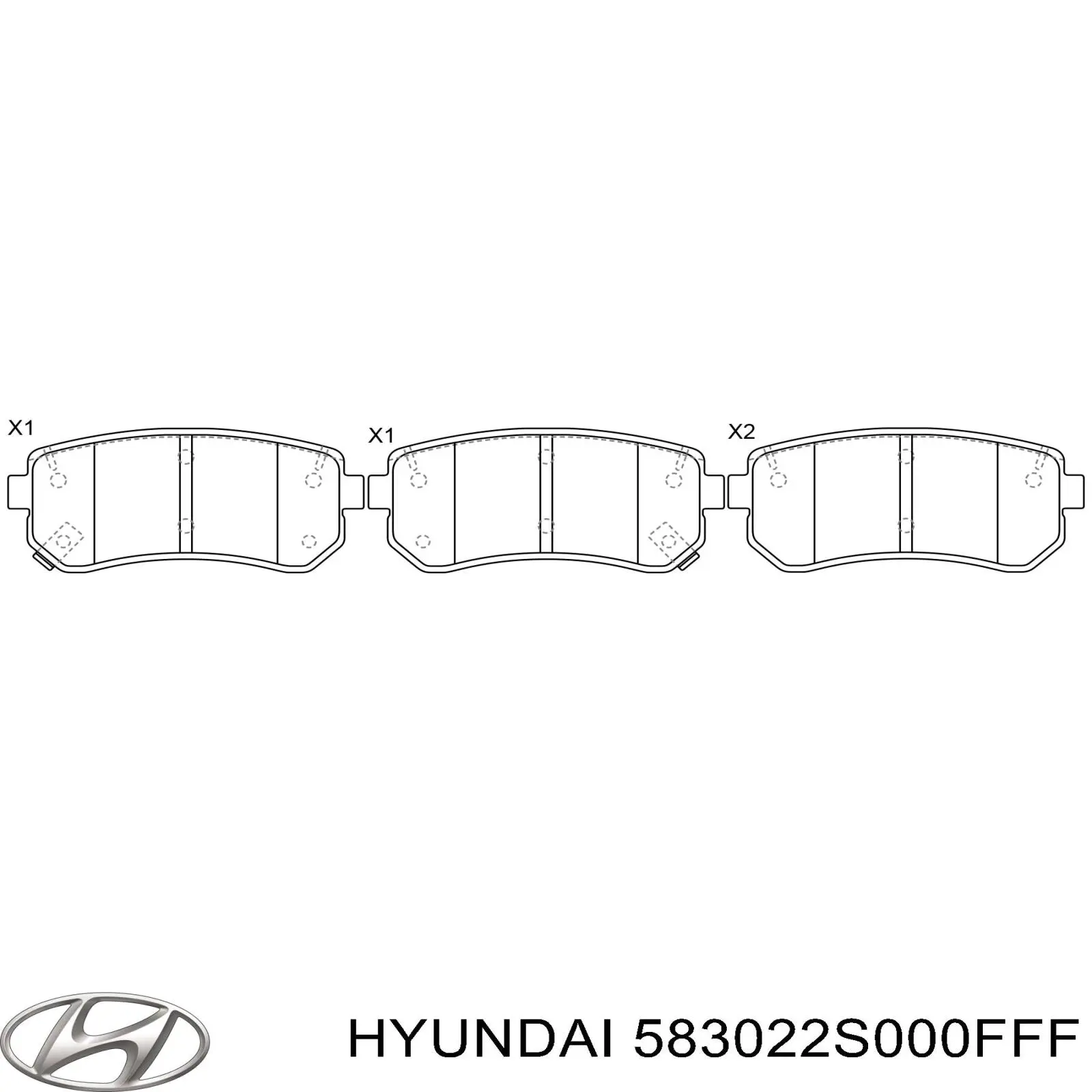 Колодки гальмові задні, дискові 583022S000FFF Hyundai/Kia