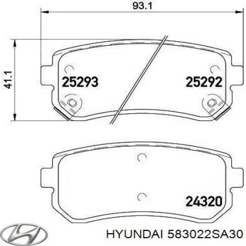 Задні гальмівні колодки Hyundai/Kia 583022SA30 ціна, від 17.47 USD