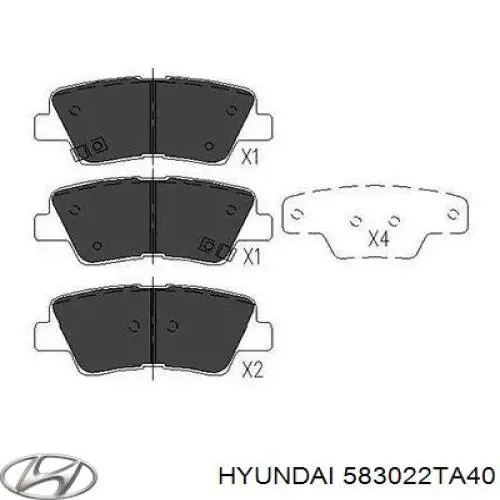 583022TA40 Hyundai/Kia Колодки гальмівні задні, дискові