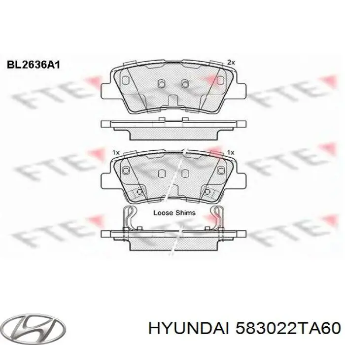 Задні гальмівні колодки Hyundai/Kia 583022TA60 ціна, від 17.94 USD
