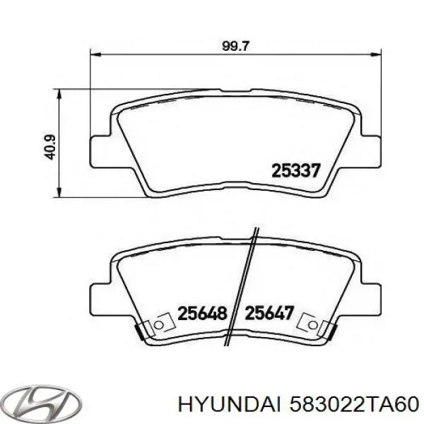 583022TA60 Hyundai/Kia колодки гальмові задні, дискові
