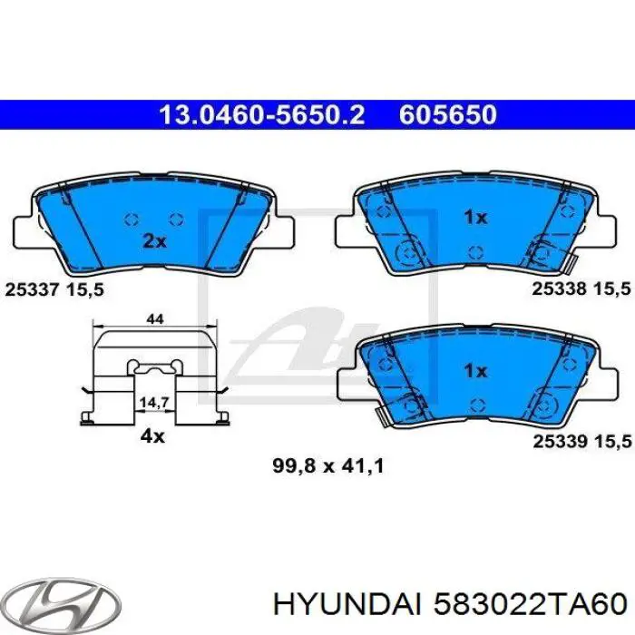 Купити 583022TA60 Hyundai/Kia Задні колодки