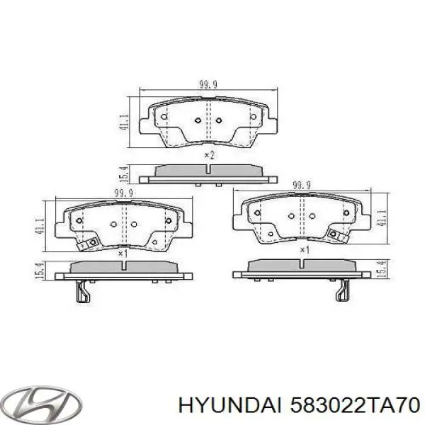 Задні дискові колодки Hyundai/Kia 583022TA70