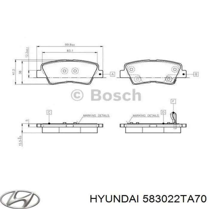 Купити 583022TA70 Hyundai/Kia Задні колодки