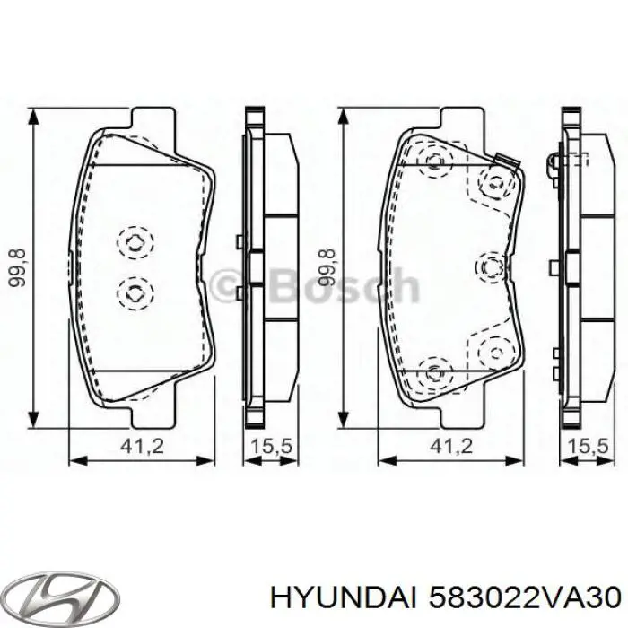 Купити 583022VA30 Hyundai/Kia Задні колодки
