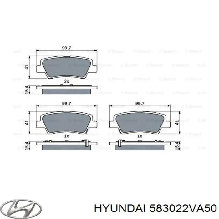 Задні дискові колодки Hyundai/Kia 583022VA50