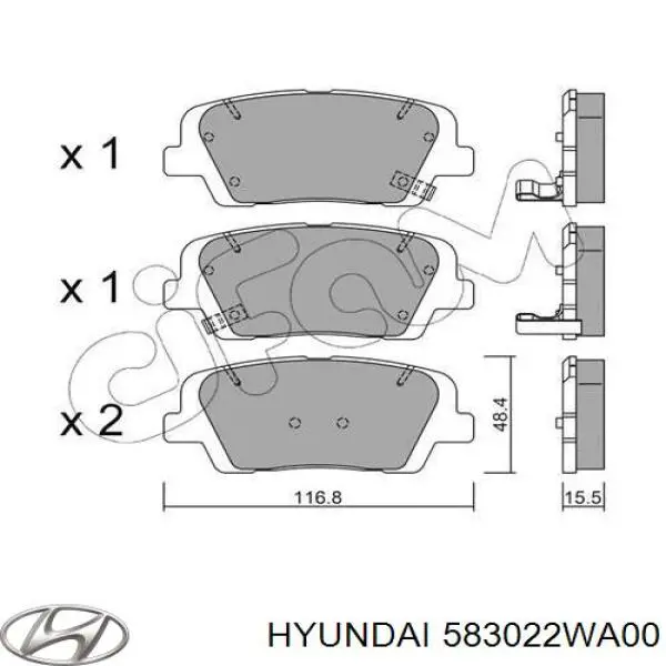 Колодки гальмові задні, дискові 583022WA00 Hyundai/Kia