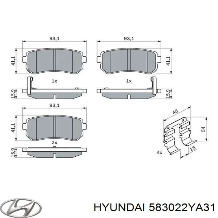 Купити 583022YA31 Hyundai/Kia Задні колодки
