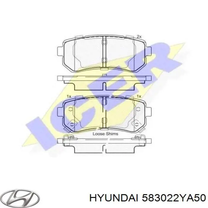 Задні гальмівні колодки 583022YA50 Hyundai/Kia