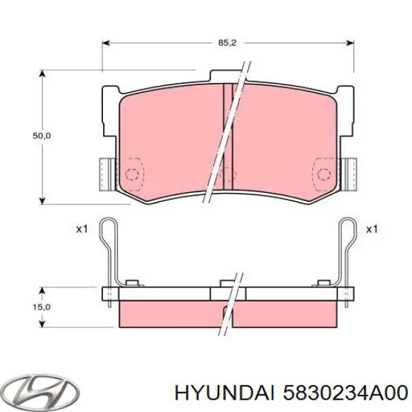 Задні гальмівні колодки Hyundai/Kia 5830234A00 ціна, від 12.67 USD