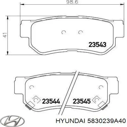 Задні гальмівні колодки Hyundai/Kia 5830239A40 ціна, від 12.46 USD
