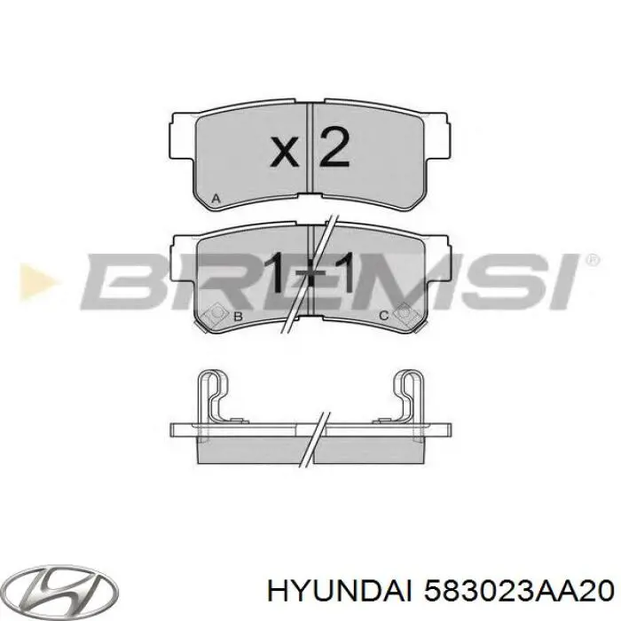 583023AA20 Hyundai/Kia колодки гальмові задні, дискові