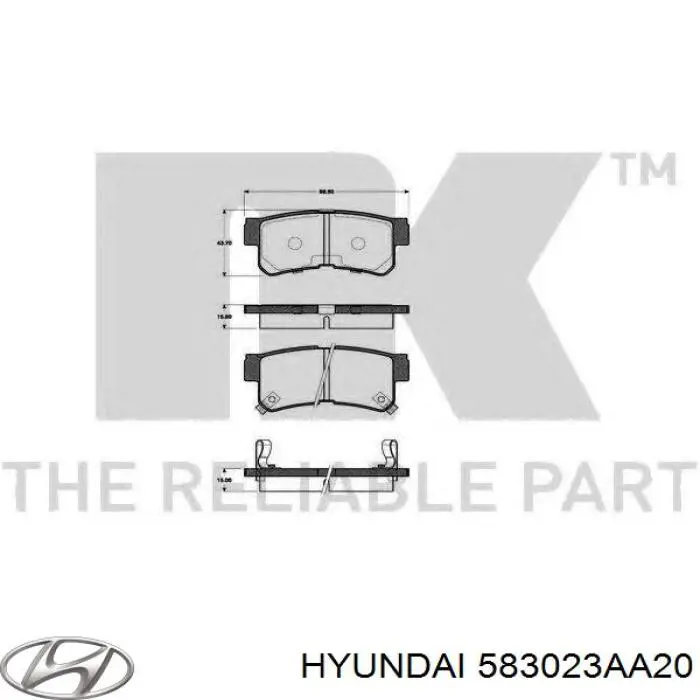 Задні гальмівні колодки Hyundai/Kia 583023AA20 ціна, від 12.77 USD