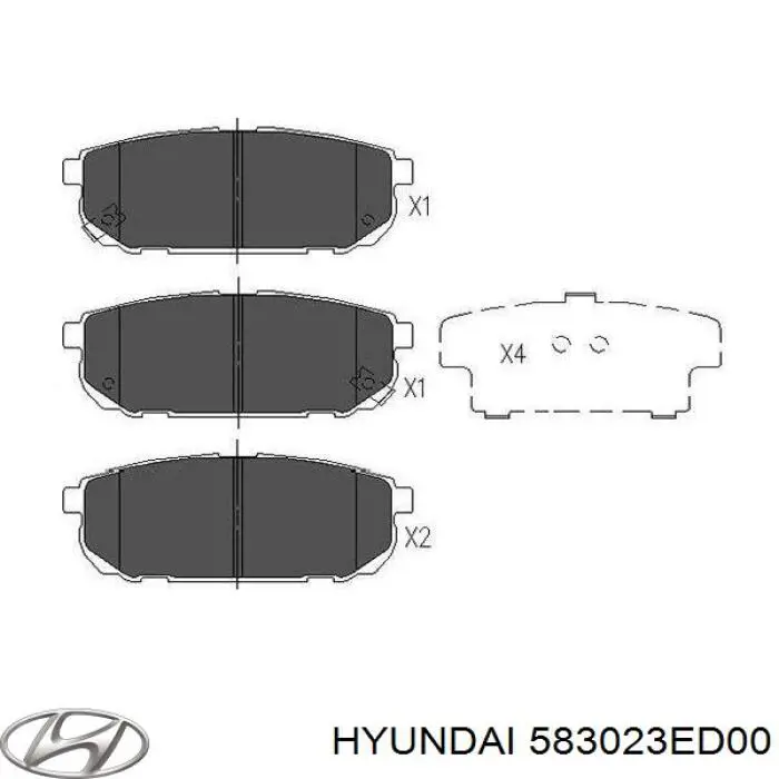 583023ED00 Hyundai/Kia Колодки гальмівні задні, дискові