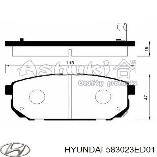583023ED01 Hyundai/Kia колодки гальмові задні, дискові