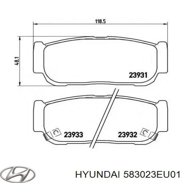 583023EU01 Hyundai/Kia колодки гальмові задні, дискові