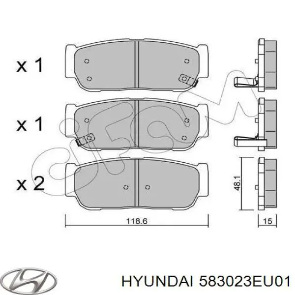 583023EU01 Hyundai/Kia Колодки гальмівні задні, дискові