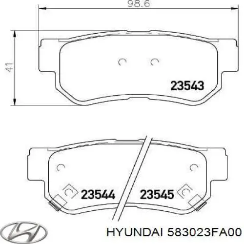 Купити 583023FA00 Hyundai/Kia Задні колодки