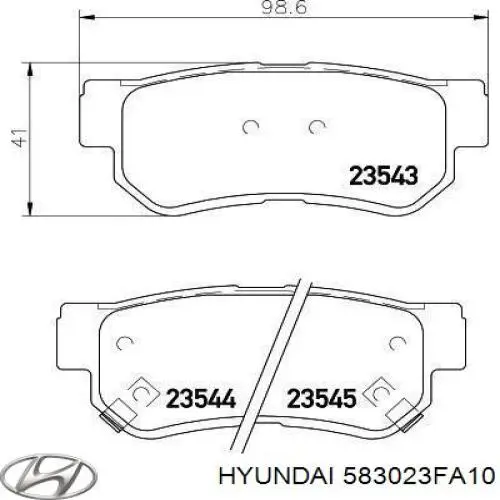 583023FA10 Hyundai/Kia колодки гальмові задні, дискові