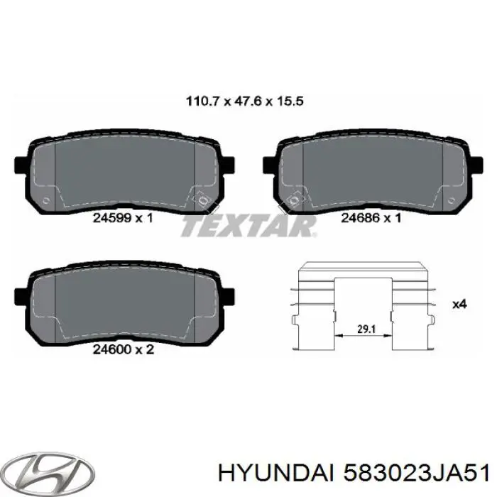 583023JA51 Hyundai/Kia колодки гальмові задні, дискові