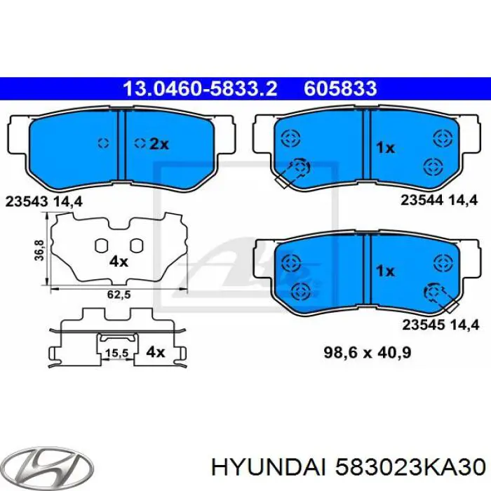 Купити 583023KA30 Hyundai/Kia Задні колодки